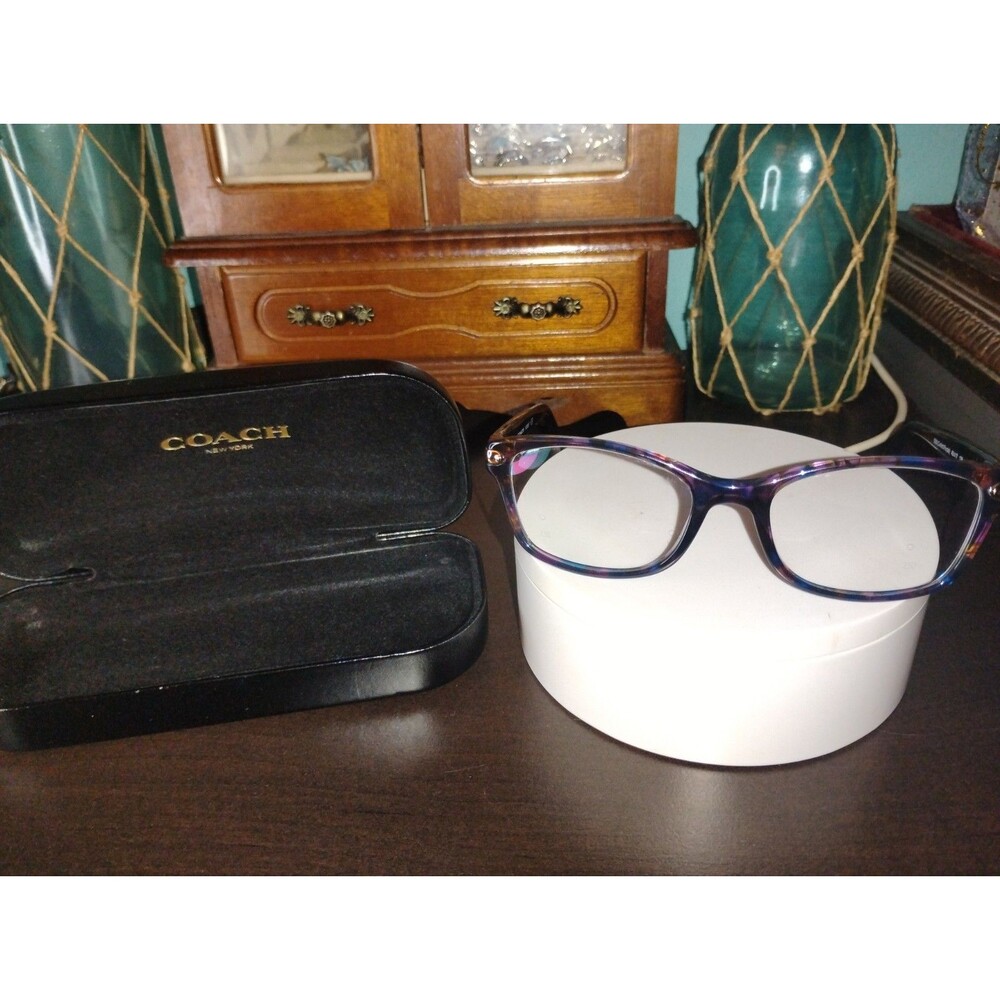 COACH EYEGLASS FRAMES HC6065-5288 CONFETTI PURPLE FRAMES ONLY- WITH COACH CASE